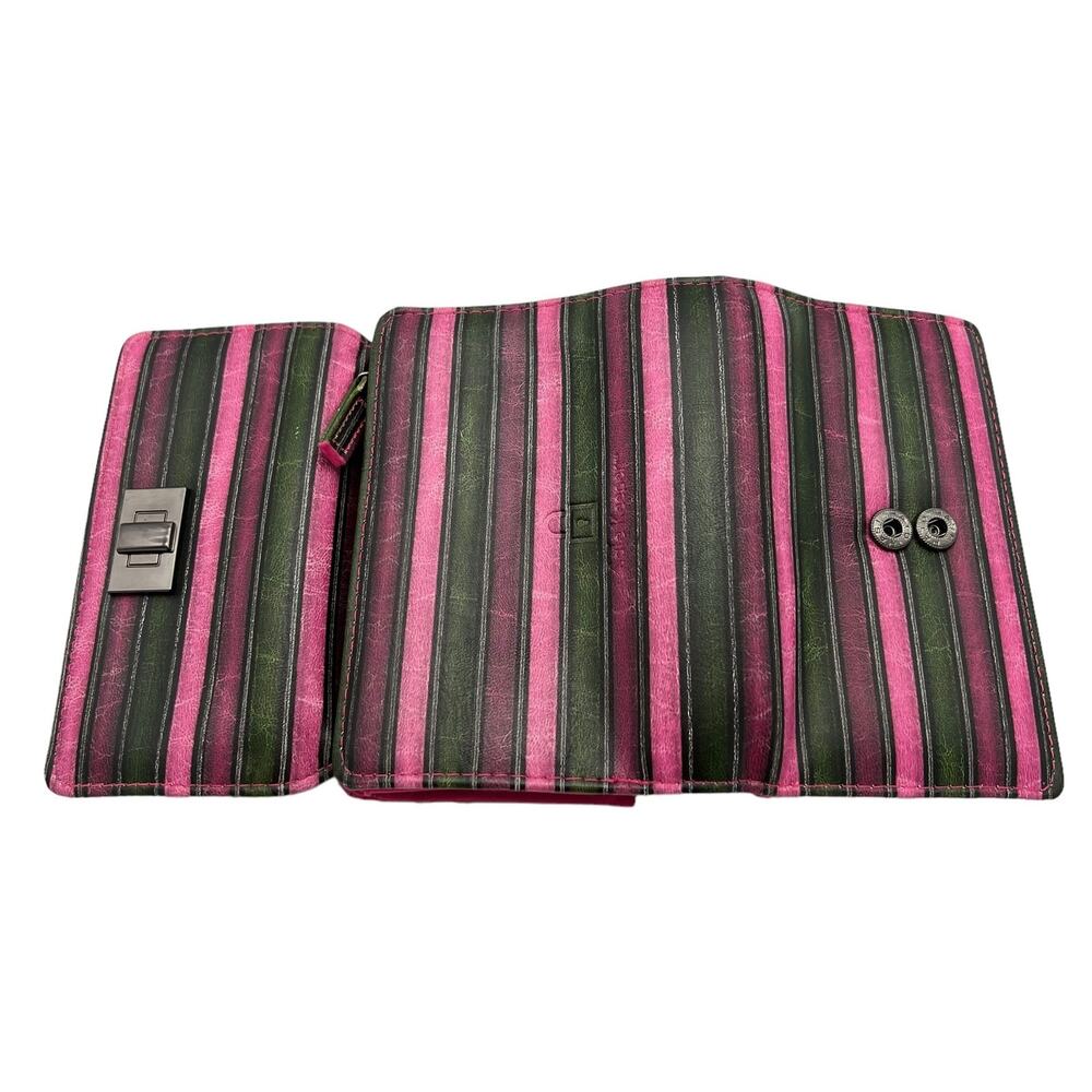 Safe Keeper Womens Wallet Pink Black Stripe Cards ID Money 5.5" x 3.5" - Picture 6 of 10